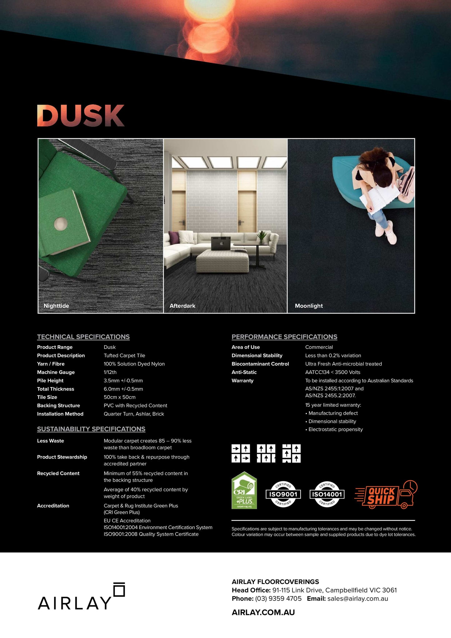 AIRLAY CARPET TILES DUSK